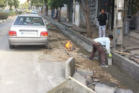 نهر فرسوده خیابان ولیعصر (عج) بهسازی شد