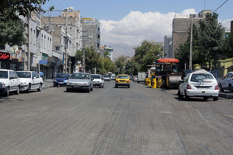 اجرای آسفالت مکانیزه خیابان صدوقی (ساسانی)